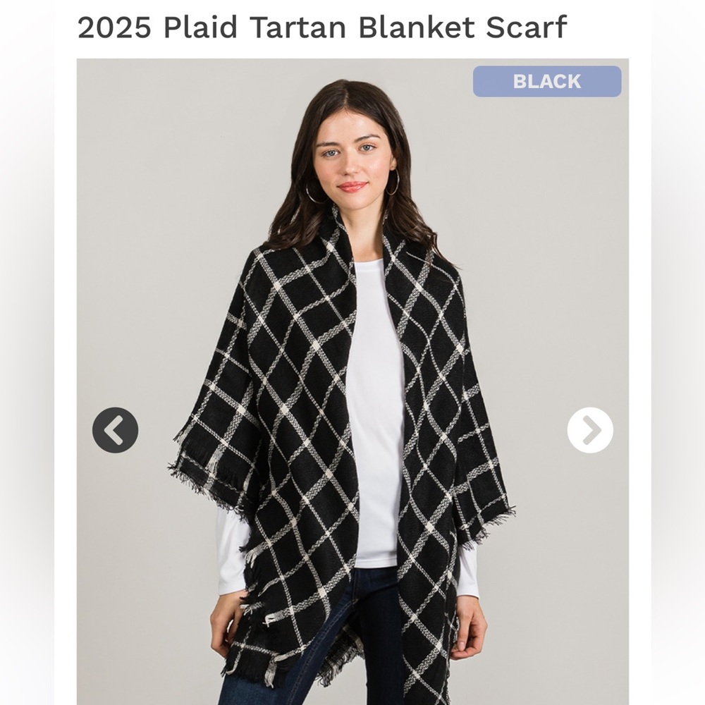 Black and White Checkered Scarf